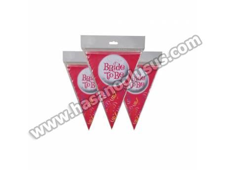 Bride To Be Pembe Flama Bayrak Set