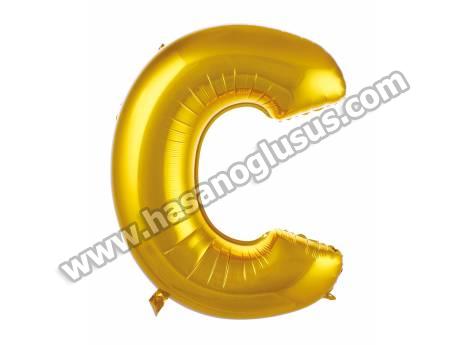C Harf 40 İnc Gold Renk Balon 100 Cm