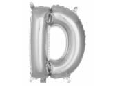 16 inç Harf Folyo Balon 40 cm, D Harf 16 İnc Gümüş Renk Balon 36 Cm