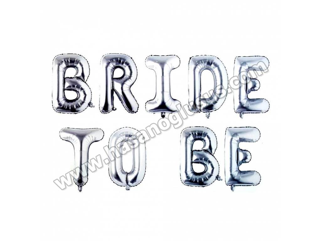 Set Balonlar, Düz Bride To Be Gümüş Set Balon