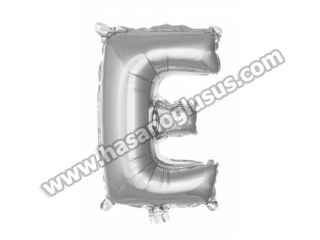 E Harf 16 İnc Gümüş Renk Balon 36 Cm