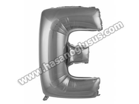 E Harf 34 İnc Gümüş Renk Balon 76 Cm
