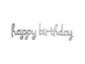 Set Balonlar, El Yazılı Happy Birtday Gümüş Set Balon