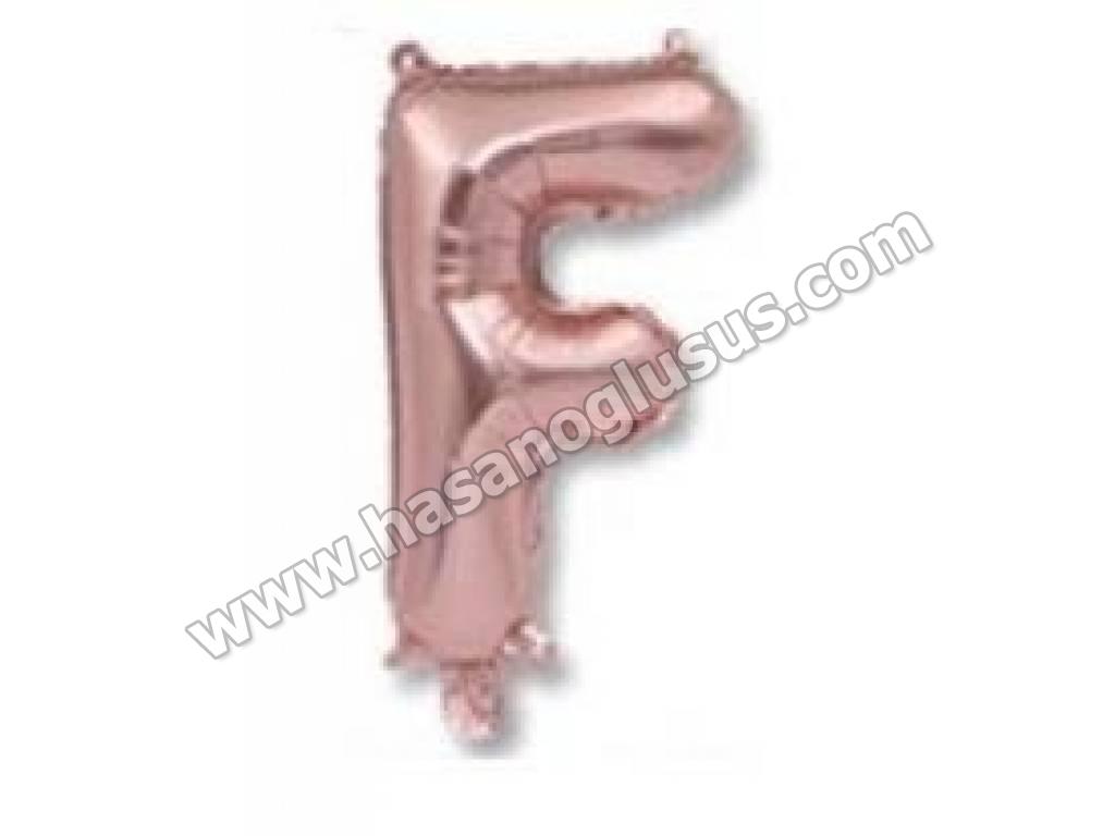 40 inç Harf Folyo Balon 100 cm, F Harf 40 İnc Rosegold Renk Balon 100 Cm