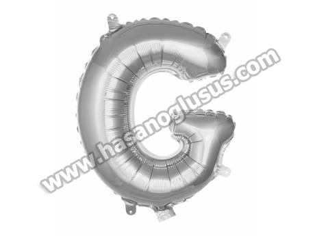 G Harf 16 İnc Gümüş Renk Balon 36 Cm