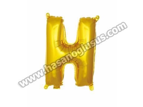 H Harf 16 İnc Gold Renk Balon 36 Cm