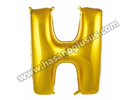 H Harf 34 İnc Gold Renk Balon 76 Cm