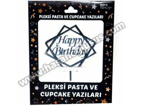Happy Birthday Çerçeveli Pleksi Gümüş