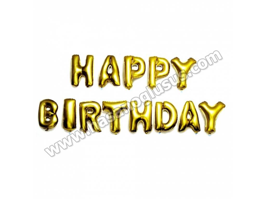 Set Balonlar, Happy Birthday Gold Set Balon