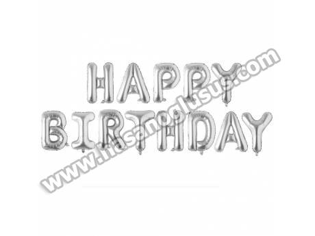 Happy Birthday Gümüş Set Balon