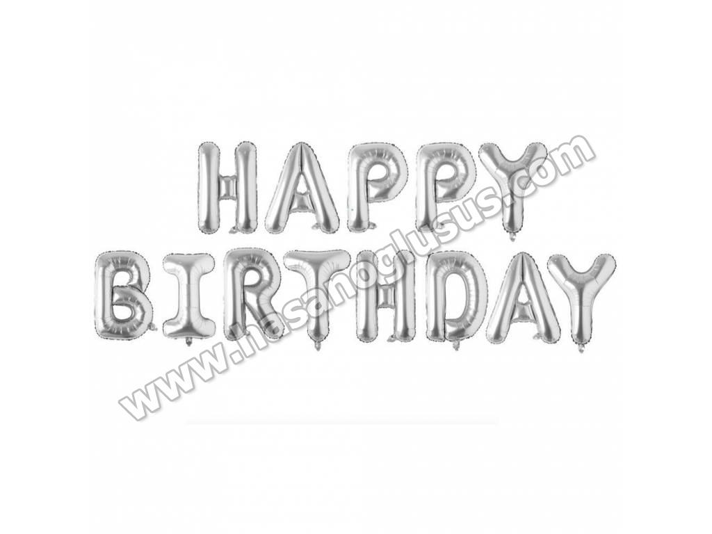 Set Balonlar, Happy Birthday Gümüş Set Balon