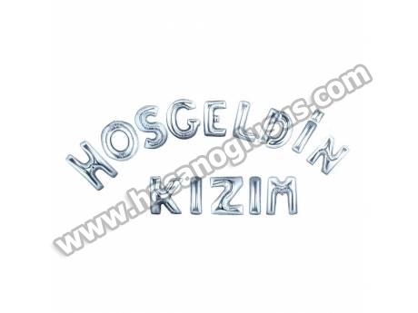 Hoşgeldin Kızım Gümüş Set Balon