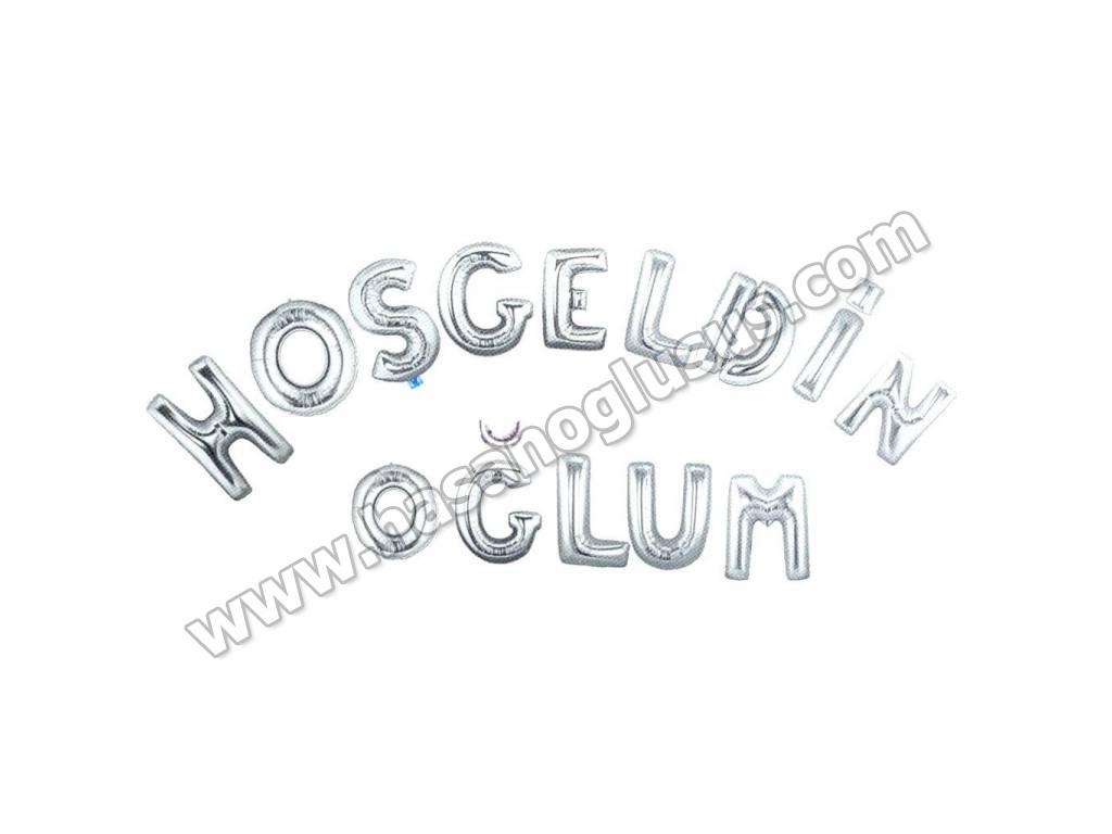 Set Balonlar, Hoşgeldin Oğlum Gümüş Set Balon