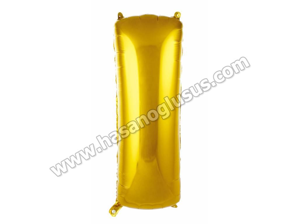 34 inç Harf Folyo Balon 76 cm, I Harf 34 İnc Gold Renk Balon 76 Cm