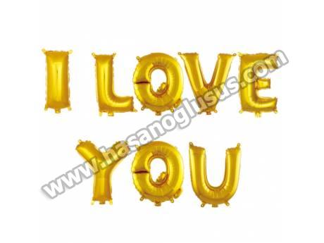 I Love You Gold Set Balon