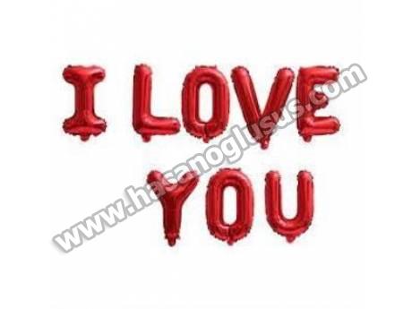 I Love You Kırmızı Set Balon