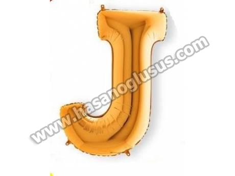 J Harf 34 İnc Gold Renk Balon 76 Cm