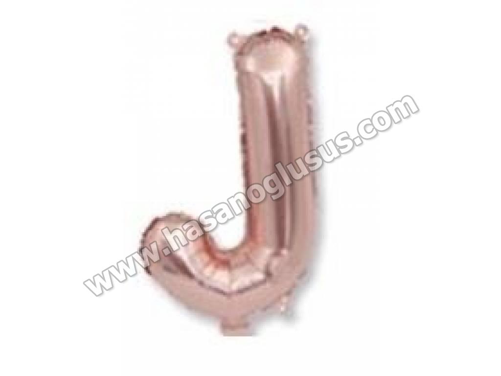 40 inç Harf Folyo Balon 100 cm, J Harf 40 İnc Rosegold Renk Balon 100 Cm