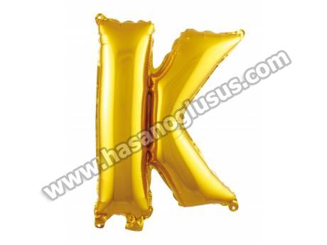 K Harf 16 İnc Gold Renk Balon 36 Cm