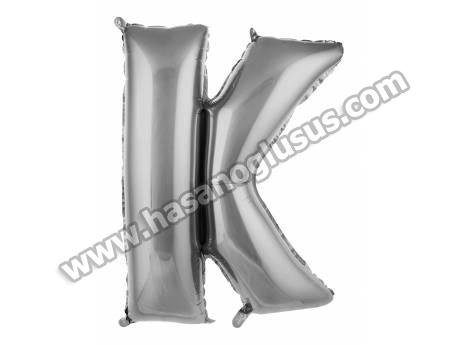 K Harf 40 İnc Gümüş Renk Balon 100 Cm