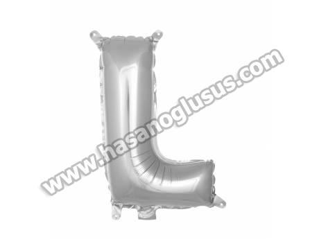 L Harf 16 İnc Gümüş Renk Balon 36 Cm