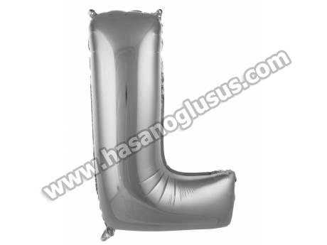 L Harf 34 İnc Gümüş Renk Balon 76 Cm