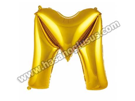 M Harf 40 İnc Gold Renk Balon 100 Cm