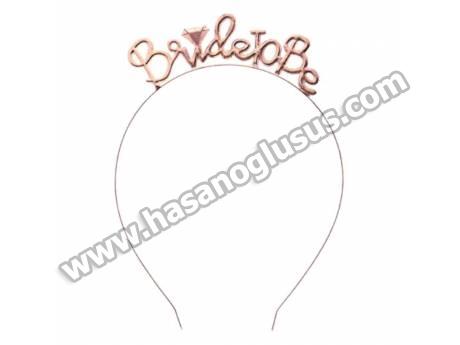 Metal Bride To Be Bronz Metal Taç