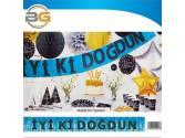 Banner Yazı Çeşitleri, Metalize Saçaklı Banner Mavi