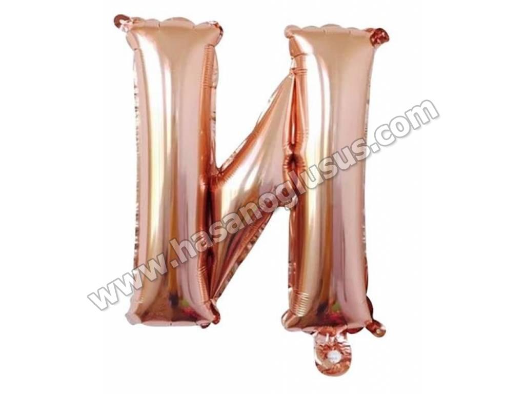 40 inç Harf Folyo Balon 100 cm, N Harf 40 İnc Rosegold Renk Balon 100 Cm