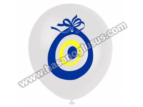 Nazar Boncuk Beyaz Balon