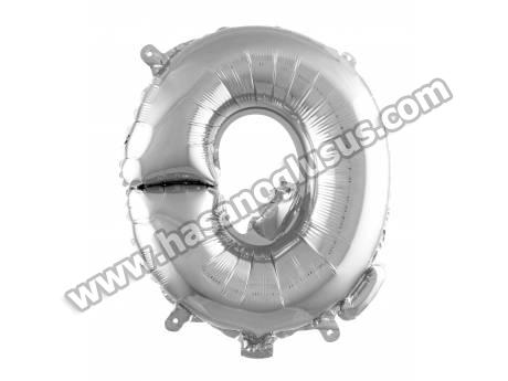 O Harf 16 İnc Gümüş Renk Balon 36 Cm