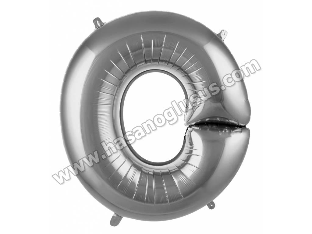 40 inç Harf Folyo Balon 100 cm, O Harf 40 İnc Gümüş Renk Balon 100 Cm
