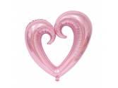 Kalp Ve Yıldız Balonlar, Ortası Boş Kalp Pembe Folyo Balon