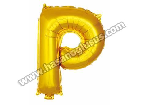 P Harf 16 İnc Gold Renk Balon 36 Cm