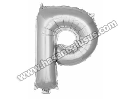 P Harf 16 İnc Gümüş Renk Balon 36 Cm