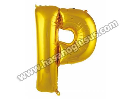 P Harf 40 İnc Gold Renk Balon 100 Cm