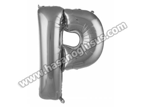 P Harf 40 İnc Gümüş Renk Balon 100 Cm