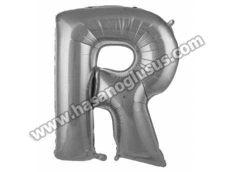 R Harf 40 İnc Gümüş Renk Balon 100 Cm