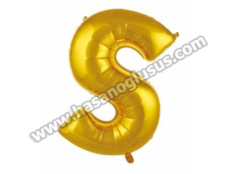 S Harf 40 İnc Gold Renk Balon 100 Cm