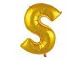 40 inç Harf Folyo Balon 100 cm, S Harf 40 İnc Gold Renk Balon 100 Cm