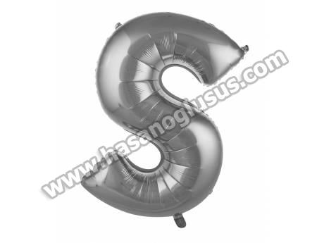S Harf 40 İnc Gümüş Renk Balon 100 Cm