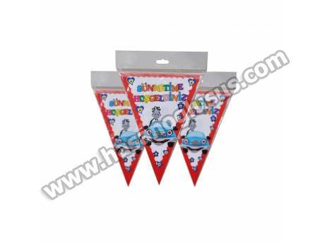 Sünnetime Hoşgeldiniz Kırmızı Flama Bayrak Set
