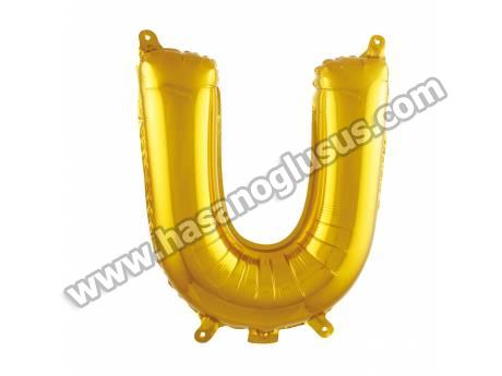 U Harf 16 İnc Gold Renk Balon 36 Cm
