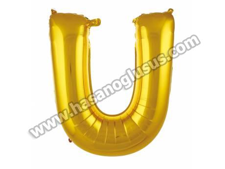 U Harf 40 İnc Gold Renk Balon 100 Cm
