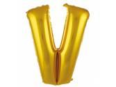 40 inç Harf Folyo Balon 100 cm, V Harf 40 İnc Gold Renk Balon 100 Cm