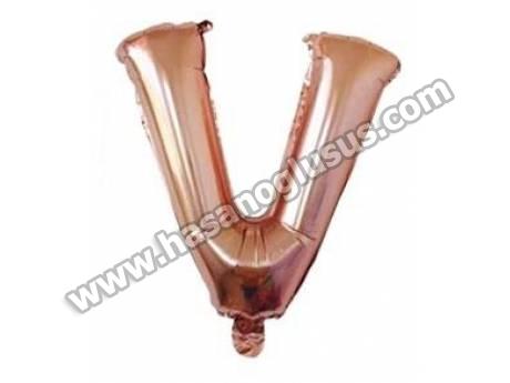 V Harf 40 İnc Rosegold Renk Balon 100 Cm