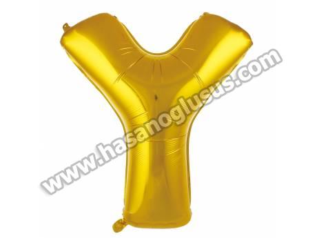 Y Harf 40 İnc Gold Renk Balon 100 Cm