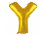 40 inç Harf Folyo Balon 100 cm, Y Harf 40 İnc Gold Renk Balon 100 Cm